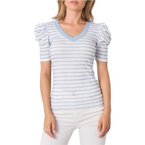 Modro-bílé dámské pruhované tričko obraz