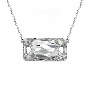 Evolution Group Stříbrný náhrdelník s krystalem Swarovski bílý obdélník 32070.5 crystal foiled obraz