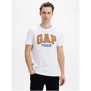 Bílé pánské tričko GAP Logo f-prague city t obraz