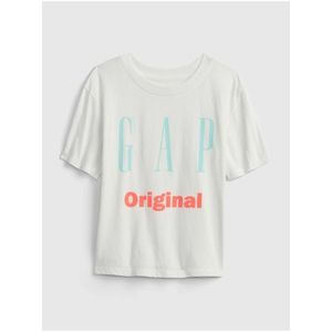 Bílé holčičí dětské tričko GAP Logo original t-shirt obraz