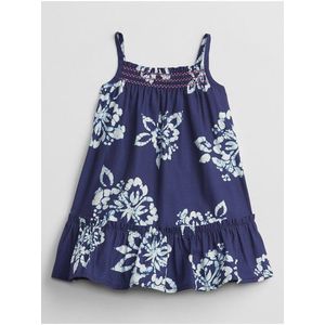 Modré holčičí baby šaty smocked floral dress GAP obraz