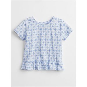 Modré holčičí dětské tričko wrap back t-shirt GAP obraz