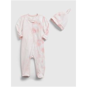 Růžový holčičí baby overal 100% organic cotton first favorite tie-dye one-piece GAP obraz