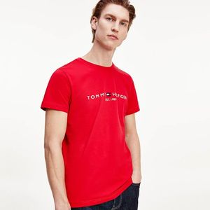 Tommy Hilfiger pánské červené triko Logo obraz