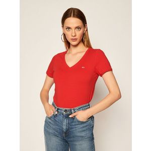 Tommy Jeans dámské červené tričko obraz