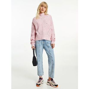 Tommy Jeans dámský světle růžový svetr SOFT NEPS obraz
