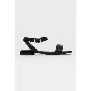 Černé dámské kožené sandály Tommy Hilfiger obraz