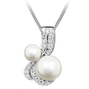 Silver Cat Okouzlující náhrdelník s perlami a zirkony SC422 (řetízek, přívěsek) obraz