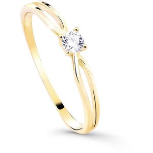 Cutie Diamonds Třpytivý zásnubní prsten ze žlutého zlata s briliantem DZ8027-00-X-1 48 mm obraz