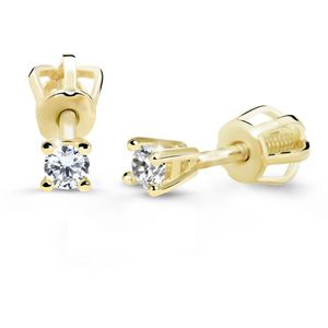 Cutie Diamonds Minimalistické náušnice pecky ze žlutého zlata s brilianty DZ60129-30-00-X-1 obraz