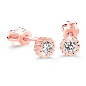 Cutie Diamonds Minimalistické náušnice pecky z růžového zlata s brilianty DZ60236-30-00-X-4 obraz