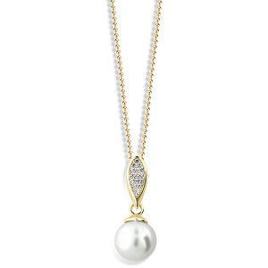 Cutie Jewellery Luxusní přívěsek ze žlutého zlata s pravou perlou a zirkony Z6304-3152-40-10-X-1 obraz
