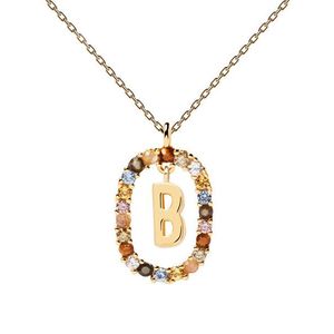 PDPAOLA Krásný pozlacený náhrdelník písmeno "B" LETTERS CO01-261-U (řetízek, přívěsek) obraz