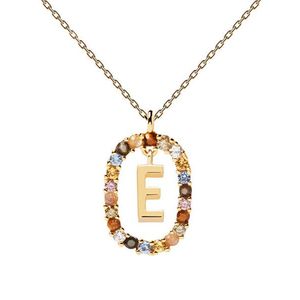 PDPAOLA Krásný pozlacený náhrdelník písmeno "E" LETTERS CO01-264-U (řetízek, přívěsek) obraz