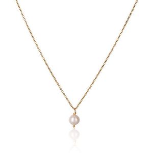 JwL Luxury Pearls Krásný pozlacený náhrdelník s pravou bílou perlou JL0679 obraz