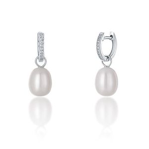 JwL Luxury Pearls Stříbrné kruhové náušnice á la vévodkyně Kate s pravou perlou a zirkony 3v1 JL0685 obraz