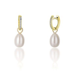 JwL Luxury Pearls Pozlacené kruhové náušnice á la vévodkyně Kate s pravou perlou a zirkony 3v1 JL0686 obraz