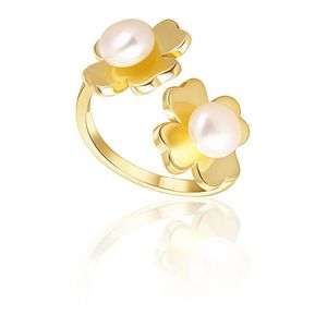 JwL Luxury Pearls Pozlacený prsten s pravými perlami Čtyřlístek JL0693 obraz
