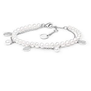 Silvego Elegantní stříbrný náramek s perlami a zirkony GRP20213BW16 obraz