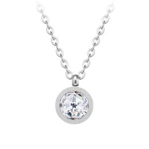 Preciosa Minimalistický ocelový náhrdelník Essential s kubickou zirkonií 7433 00 obraz