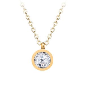 Preciosa Minimalistický pozlacený náhrdelník Essential s kubickou zirkonií 7433Y00 obraz