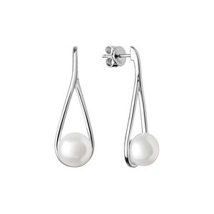 Silvego Luxusní stříbrné náušnice s pravou bílou perlou Jolie GRP20222EW obraz