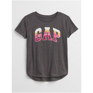 Šedé holčičí tričko GAP Logo flip graphic obraz