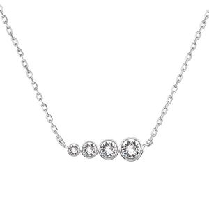 Evolution Group Stříbrný náhrdelník s řetízkem a bílými krystaly 72038 obraz