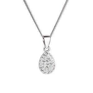 Evolution Group Stříbrný náhrdelník s krystaly Swarovski bílá slza 72069.1 crystal obraz