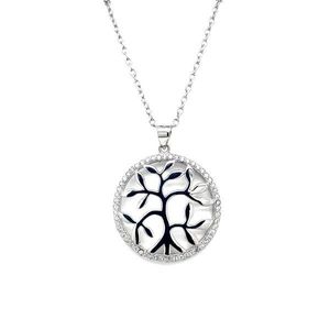 Evolution Group Stříbrný náhrdelník se zirkony strom života 12033.1 crystal obraz
