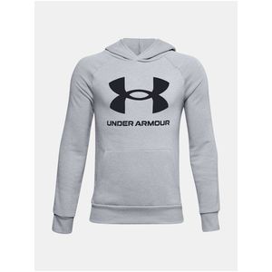 Šedá mikina Under Armour RIVAL FLEECE HOODIE obraz