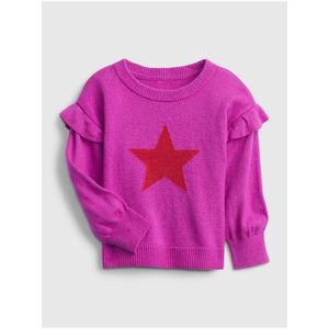Růžový holčičí svetr s hvězdou GAP obraz