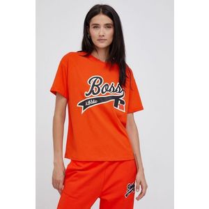 Boss - Bavlněné tričko Boss x Russell Athletic obraz