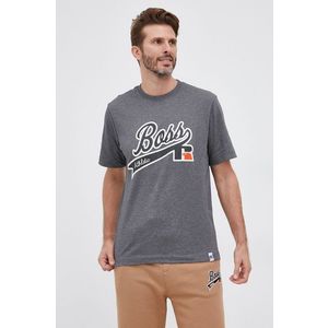 Boss - Bavlněné tričko Boss x Russell Athletic obraz