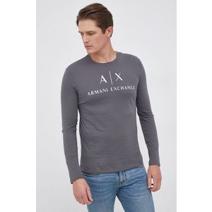 Armani Exchange - Bavlněné tričko s dlouhým rukávem obraz