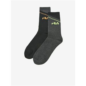 Sada dvou párů pánských vzorovaných ponožek v šedo-černé barvě FILA obraz