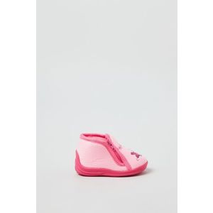 Textílní růžové dívčí papuče obraz