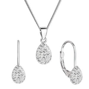 Evolution Group Sada šperků s krystaly Swarovski náušnice, řetízek a přívěsek bílý 79045.1 crystal obraz