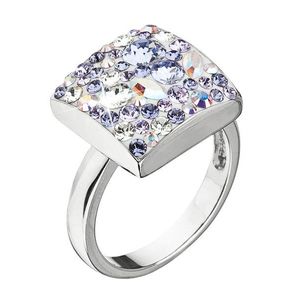 Evolution Group Stříbrný prsten s krystaly Swarovski fialový 35045.3 violet obraz