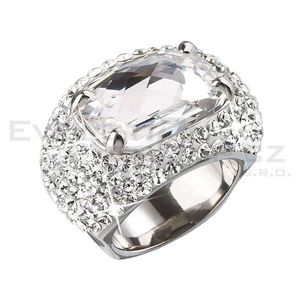 Evolution Group Stříbrný prsten s velkým krystalem bílý 735800.1 crystal obraz