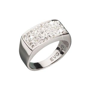 Evolution Group Stříbrný prsten s krystaly bílý obdelník 735014.10 crystal obraz