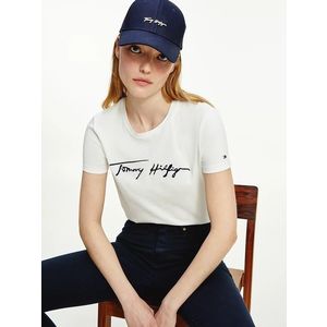 Tommy Hilfiger dámské bílé triko Regular Script obraz