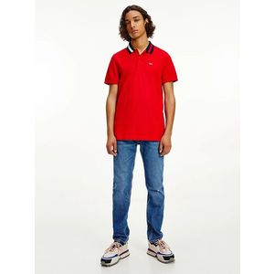 Tommy Jeans pánské červené polo triko obraz