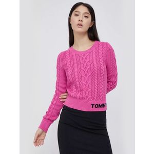 Tommy Jeans dámský růžový svetr obraz