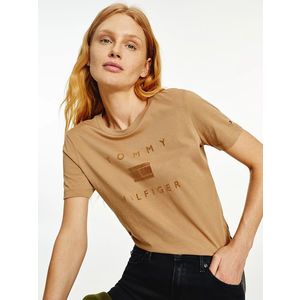 Tommy Hilfiger dámské světle hnědé tričko obraz