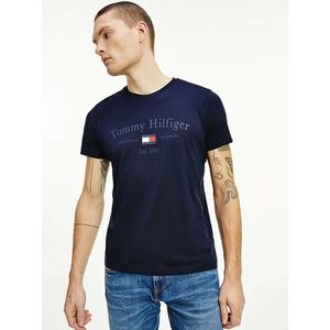 Tommy Hilfiger pánské tmavě modré triko Printed obraz