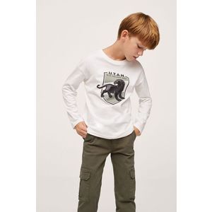 Mango Kids - Dětská bavlněná košile s dlouhým rukávem Panther obraz
