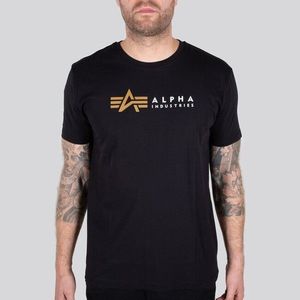 Tričko Alpha Industries Alpha Label T Black obraz