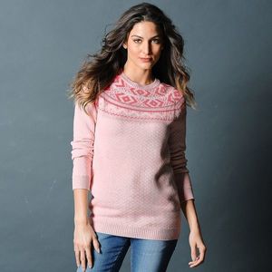 Žakárový pulovr růžová pudrová 50 obraz