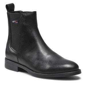 Tommy Jeans Essemtials Leather Flat Boot EN0EN01518 obraz